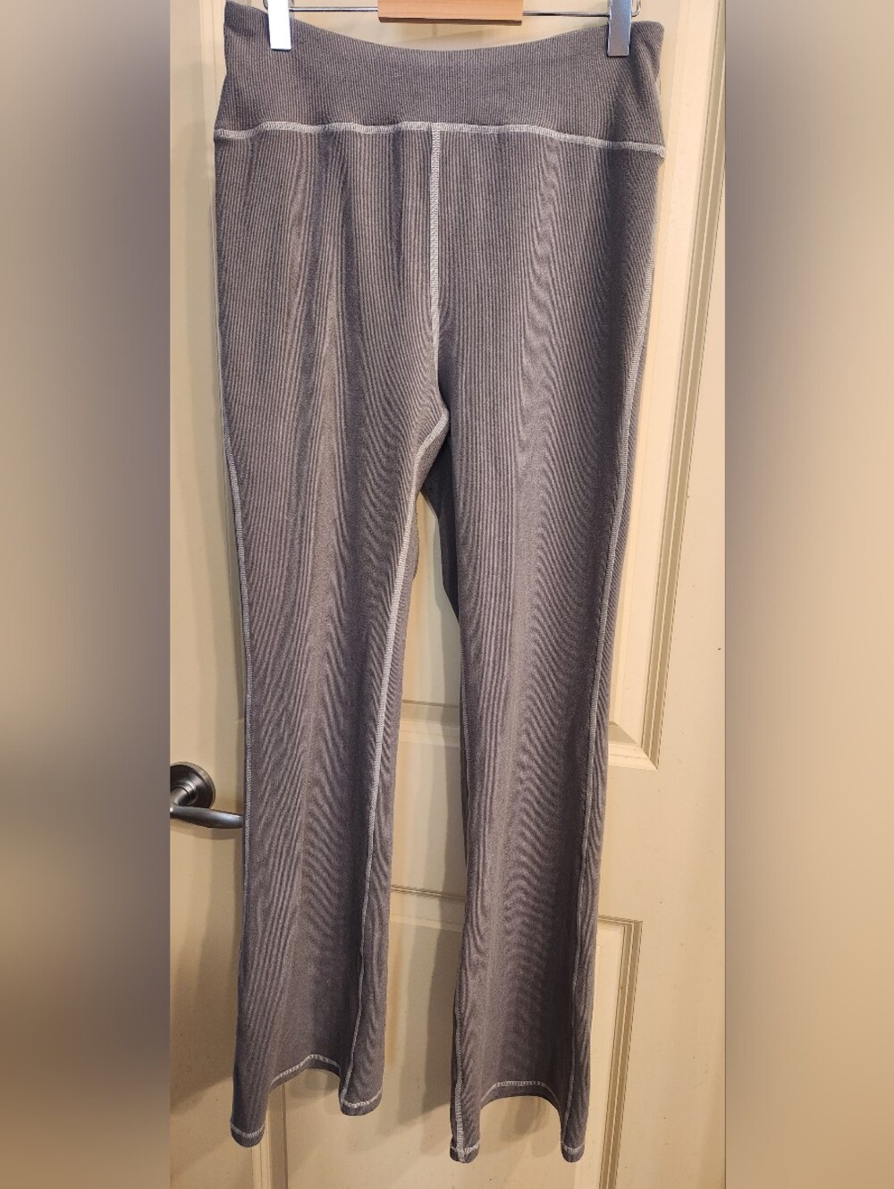 Cotton Candy Light Gray Ribbed Knit Pant, So Soft